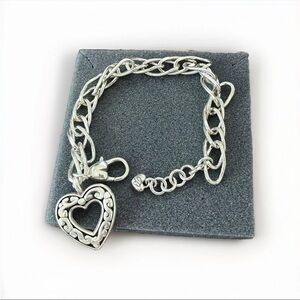 Brighton Contempo Love Heart Silver Tone Bracelet